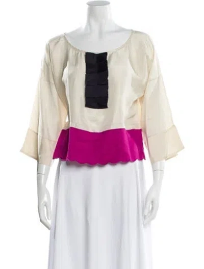 Pre-owned See By Chloé Crew Neck Three-quarter Sleeve Blouse