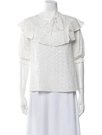 Pre-owned See By Chloé Crew Neck Three-quarter Sleeve Blouse W/ Tags In White