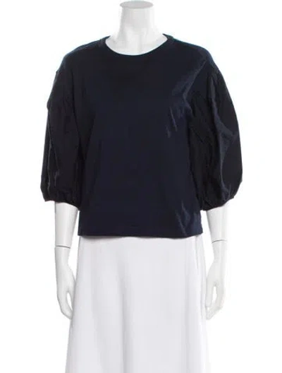 Pre-owned See By Chloé Crew Neck Three-quarter Sleeve Top In Black