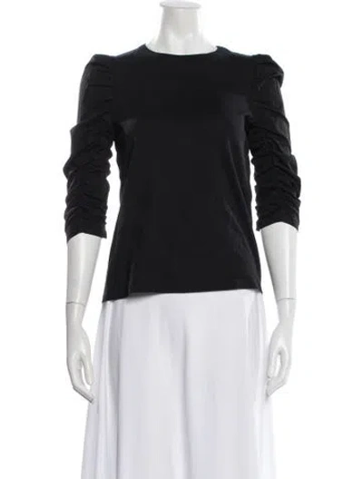 Pre-owned See By Chloé Crew Neck Three-quarter Sleeve Top In Black