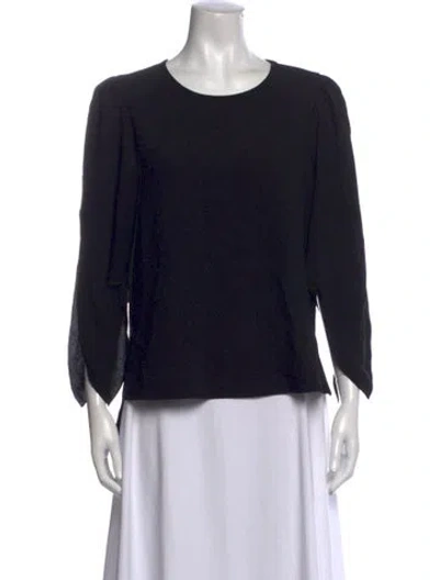 Pre-owned See By Chloé Crew Neck Three-quarter Sleeve Top In Black