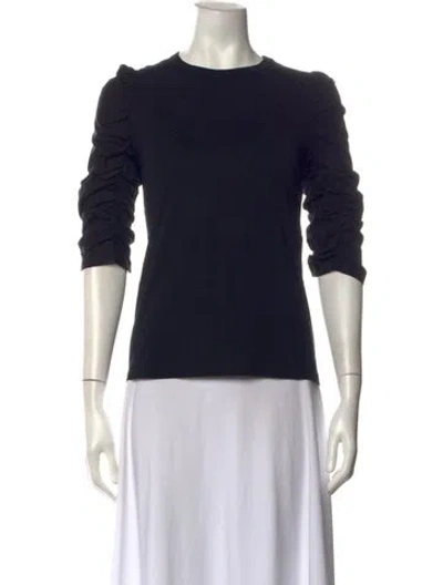 Pre-owned See By Chloé Crew Neck Three-quarter Sleeve Top In Black