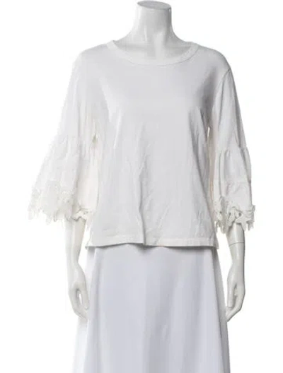 Pre-owned See By Chloé Crew Neck Three-quarter Sleeve Top In Neutrals