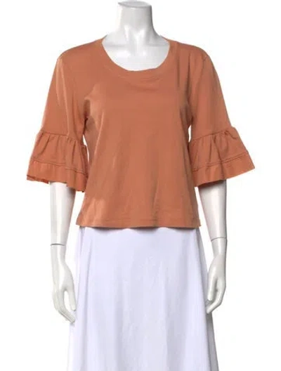 Pre-owned See By Chloé Crew Neck Three-quarter Sleeve T-shirt In Neutrals