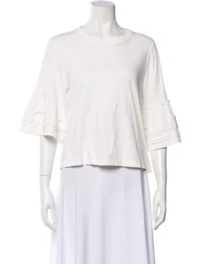 Pre-owned See By Chloé Crew Neck Three-quarter Sleeve T-shirt In White