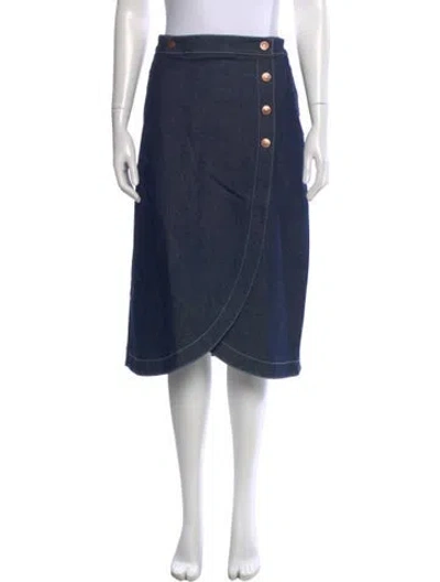 Pre-owned See By Chloé Cutout Accent Knee-length Skirt In Blue