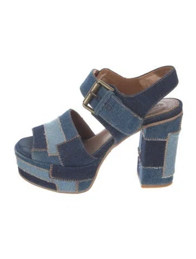 Pre-owned See By Chloé Denim Patterned Sandals In Blue