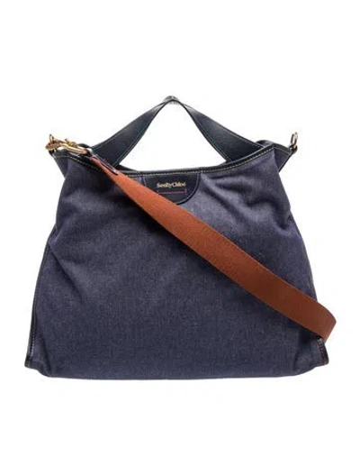 Pre-owned See By Chloé Denim Shoulder Bag Large In Blue