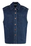 See By Chloé Veste Sans Manches Oversize Femme Bleu Taille M 99% Coton, 1% Élasthanne In Denim