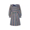 See By Chloé Deva Printed Linen Midi Dress In Blue