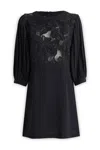 See By Chloé See By Chloe Crepe And Lace Mini Dress In 001