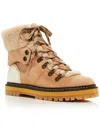 See By Chloé Shearling And Leather-trimmed Suede Ankle Boots In White