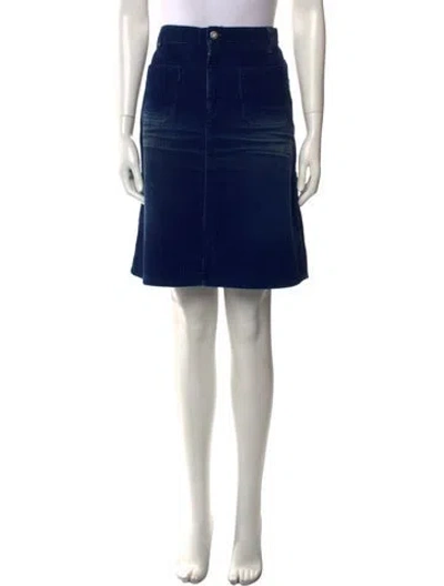 Pre-owned See By Chloé Embroidered Accent Knee-length Skirt In Blue