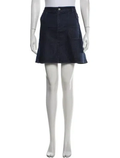 Pre-owned See By Chloé Embroidered Accent Mini Skirt In Blue