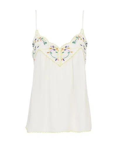 See By Chloé Embroidered Slip Top In White