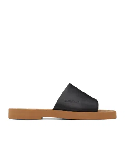 See By Chloé Essie Slide Logo Slippers In Black