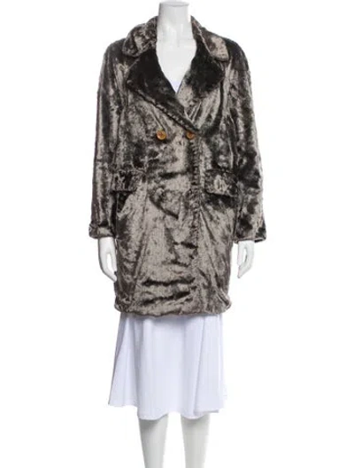 Pre-owned See By Chloé Faux Fur Coat In Gray