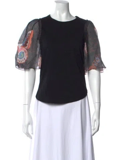Pre-owned See By Chloé Floral Print Cowl Neck Blouse In Black