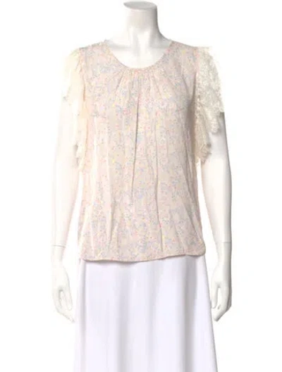 Pre-owned See By Chloé Floral Print Crew Neck Blouse In Pink