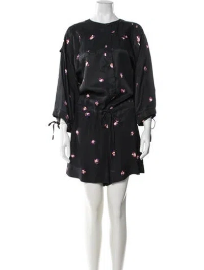 Pre-owned See By Chloé Floral Print Crew Neck Romper In Blue