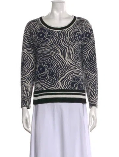 Pre-owned See By Chloé Floral Print Crew Neck Sweatshirt In Blue