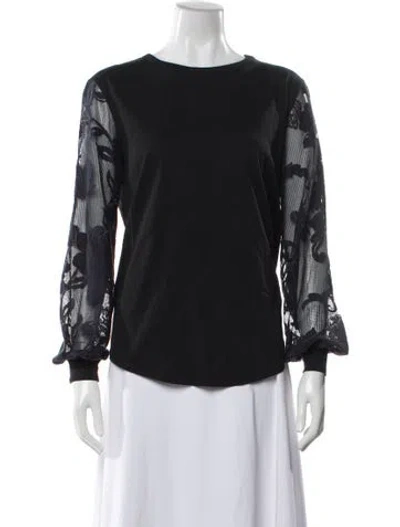 Pre-owned See By Chloé Floral Print Crew Neck Top In Gray