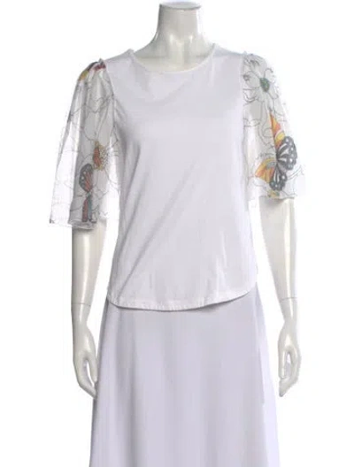 Pre-owned See By Chloé Floral Print Crew Neck Top In Neutral