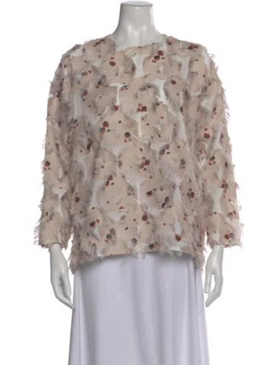 Pre-owned See By Chloé Floral Print Crew Neck Top In White