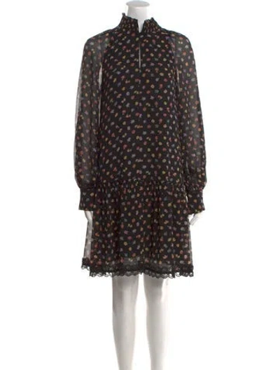 Pre-owned See By Chloé Floral Print Knee-length Dress In Black