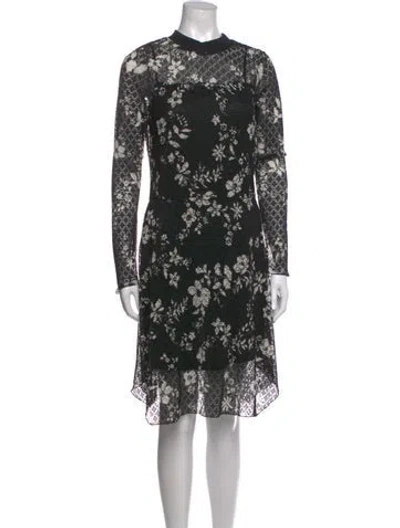 Pre-owned See By Chloé Floral Print Knee-length Dress In Black