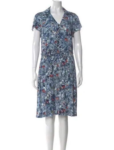 Pre-owned See By Chloé Floral Print Knee-length Dress In Blue
