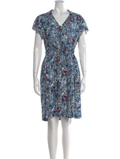 Pre-owned See By Chloé Floral Print Knee-length Dress In Blue
