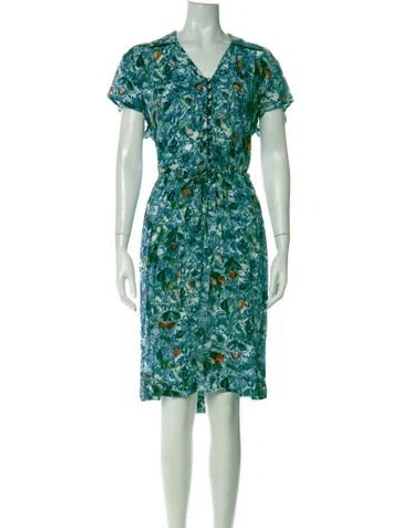 Pre-owned See By Chloé Floral Print Knee-length Dress In Green