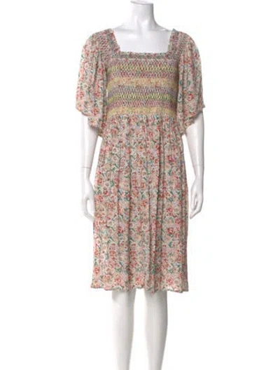 Pre-owned See By Chloé Floral Print Knee-length Dress In Neutral