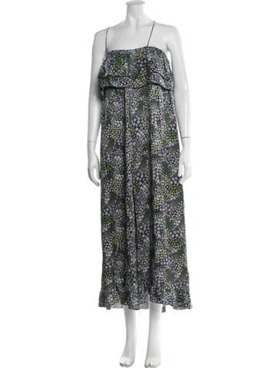 Pre-owned See By Chloé Floral Print Long Dress In Blue