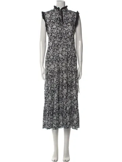 Pre-owned See By Chloé Floral Print Long Dress In Multi