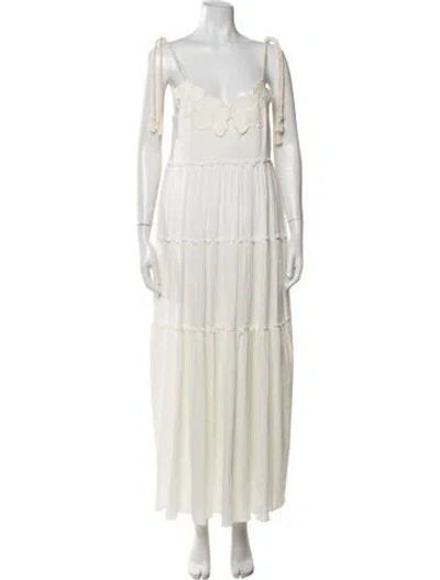 Pre-owned See By Chloé Floral Print Long Dress In Neutrals