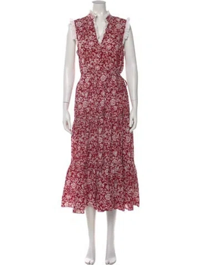 Pre-owned See By Chloé Floral Print Long Dress In Red