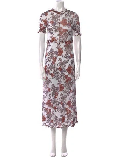 Pre-owned See By Chloé Floral Print Long Dress In White