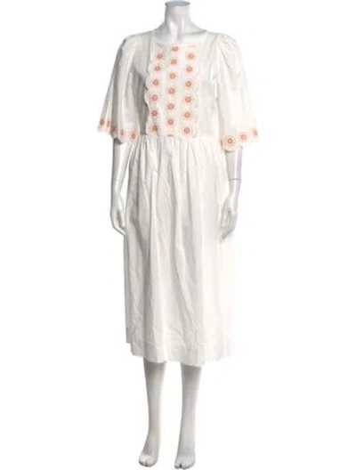 Pre-owned See By Chloé Floral Print Long Dress In White