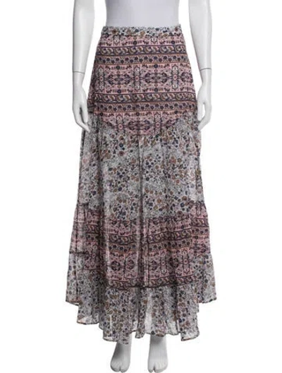 Pre-owned See By Chloé Floral Print Long Skirt In White