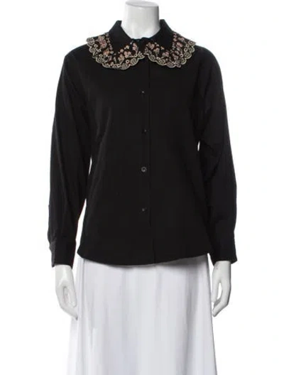 Pre-owned See By Chloé Floral Print Long Sleeve Blouse In Grey