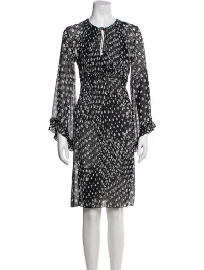 Pre-owned See By Chloé Floral Print Midi Length Dress In Black