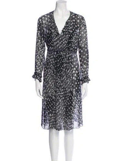 Pre-owned See By Chloé Floral Print Midi Length Dress In Blue