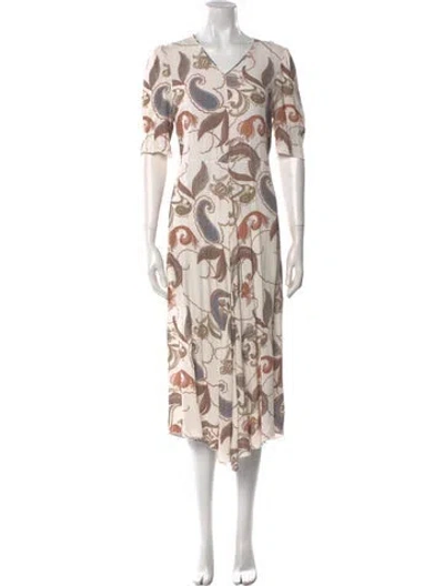 Pre-owned See By Chloé Floral Print Midi Length Dress In Neutral
