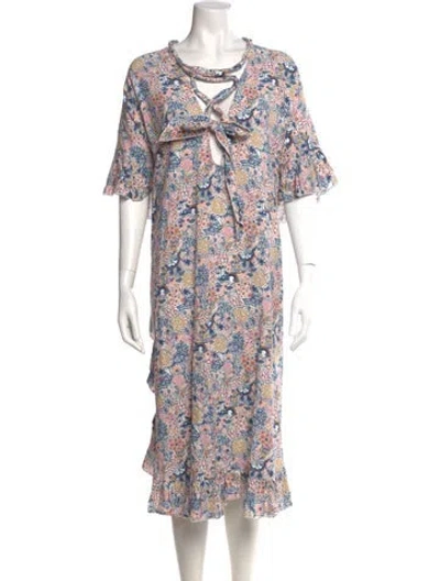 Pre-owned See By Chloé Floral Print Midi Length Dress In White