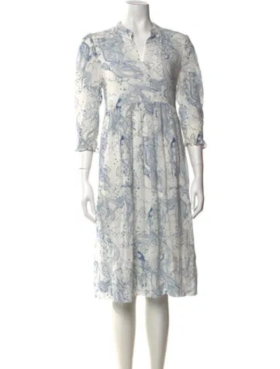 Pre-owned See By Chloé Floral Print Midi Length Dress In White