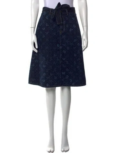 Pre-owned See By Chloé Floral Print Midi Length Skirt In Blue
