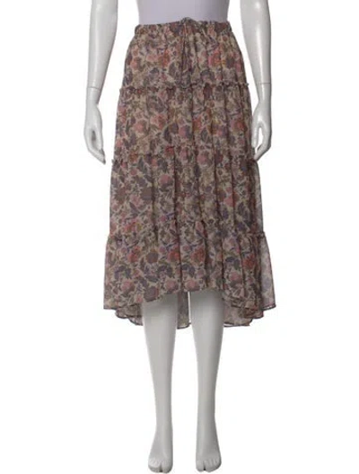 Pre-owned See By Chloé Floral Print Midi Length Skirt In Neutral