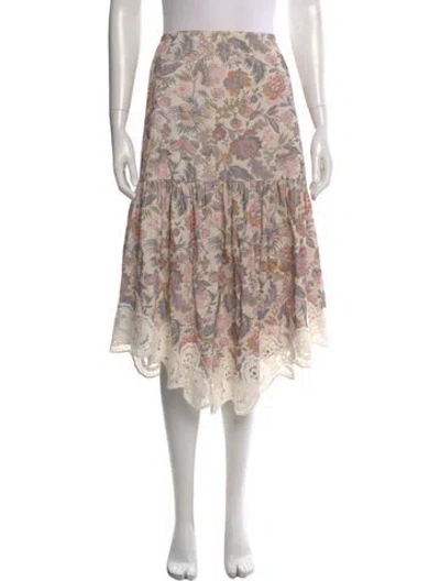 Pre-owned See By Chloé Floral Print Midi Length Skirt In Neutral